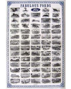 Poster - Fabulous Fords - Laminated In Plastic - 25 X 37
