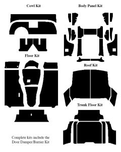 1955-1956 Ford Thunderbird Insulation Kits, Master Kit, 6 Kits