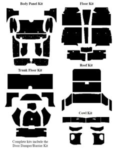 1958-1960 Ford Thunderbird Insulation Kits, Master Kit, 6 Kits, For Coupe