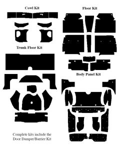 1958-1960 Ford Thunderbird Insulation Kits, Master Kit, 5 Kits, For Convertible