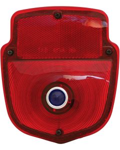 Ford Pickup Truck Tail Light Assembly - Flareside Pickup - Shield Type - Chrome Housing - Left - With Glass Blue Dot Lens