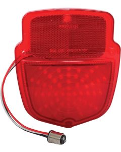 1953-1956 Ford Pickup Truck LED Tail Light Lens - Right - 12 Volt - Shield Type - Red Polycarbonate Lens - 54 LEDs - Flareside Pickup