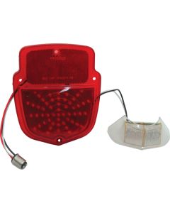 1953-1956 Ford Pickup Truck LED Tail Light Lens - Left - 12 Volt - ShieldType - Red Polycarbonate Lens - 54 LEDs - Flareside Pickup