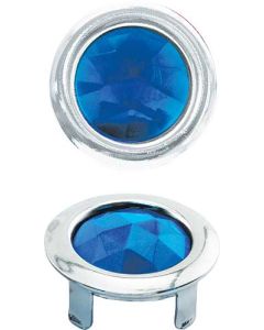 Blue Dot Lens - Glass With Chrome Bezel - Approximately 1 Diameter