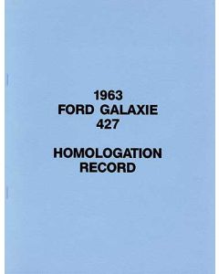 Ford Galaxie 427 Homologation Record - 9 Pages