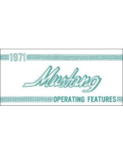 1971 Mustang Owner's Manual Sleeve