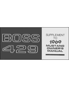 1969 Mustang Boss 429 Owner's Manual Supplement, 4 Pages