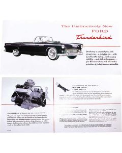1955 Ford Thunderbird Dealer Sales Brochure, Foldout Type