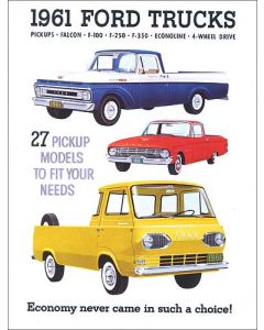Ford Pickup Truck Sales Brochure - F100 Thru F350 - Econoline and Falcon Ranchero - 15 Pages