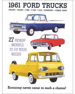 Ford Pickup Truck Sales Brochure - F100 Thru F350 - Econoline and Falcon Ranchero - 15 Pages
