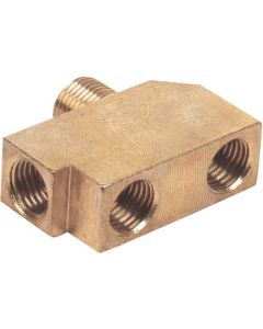 1961-1964 Ford Thunderbird Brass Brake Line Connector, Threads Into Master Cylinder