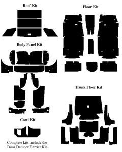 1961-1963 Ford Thunderbird Insulation Kits, Master Kit, 6 Kits, For Coupe