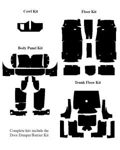 1961-1963 Ford Thunderbird Insulation Kits, Master Kit, 5 Kits, For Convertible