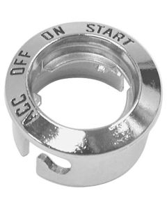 1961-1970 Ignition Switch Bezel - Bright Metal With Recessed Black Lettering - Falcon & Comet