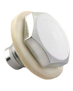 Oil Pan Drain Plug/ Chrome/ Incl Nylon Washer