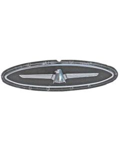 1964 Ford Thunderbird Landau Bar Emblem, Chrome T-Bird On A Black Background