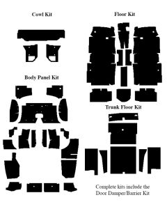 1964-1966 Ford Thunderbird Insulation Kits, Master Kit, 5 Kits, For Convertible