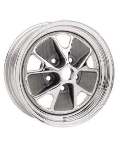 1964 Mustang 14" x 5" Styled Steel Wheel, Chrome with Argent Paint