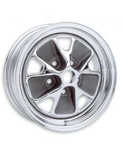 1965 Mustang 14" x 5" Styled Steel Wheel, Chrome with Charcoal Paint