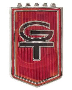 1965-1966 Mustang GT Front Fender Emblem with Ceramic Insert, Before 10/1/65