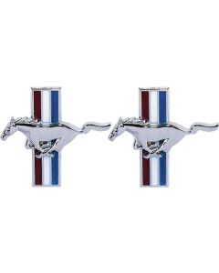 1964-1968 Mustang Peel and Stick Type Running Horse Fender Ornaments, Pair