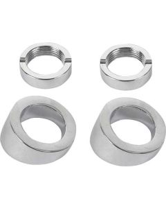 1964-1965 Mustang Chrome Windshield Wiper Pivot Bezel & Nut Set, 4 Pieces