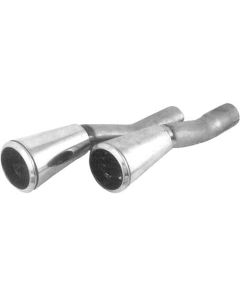1965-1966 Mustang Stainless Steel Trumpet Exhaust Tips with Louvered Caps, Concours Quality