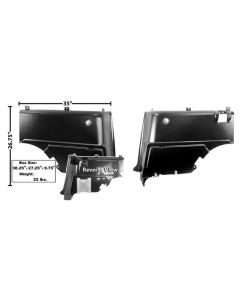 1965-1966 Mustang Fastback Plastic Lower Interior Quarter Trim Panels, Pair