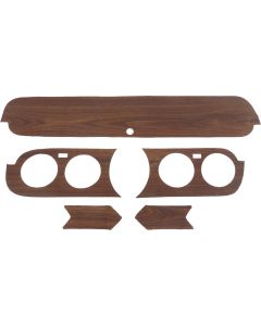 1965-1966 Mustang Pony Interior Vinyl Wood Grain Dash Applique Set, 5 Pieces