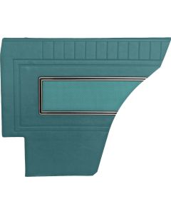 Door & Rear Quarter Trim Panel Set - Fairlane XL, GT & GTA 2 Door Hardtop - 4 Pieces - 2-Tone Light Aqua L-2929 & Dark Aqua L-2951