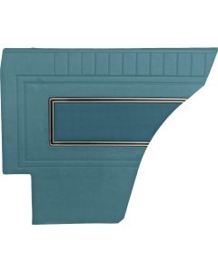 Door & Rear Quarter Trim Panel Set - Fairlane XL, GT & GTA 2 Door Hardtop - 4 Pieces - 2-Tone Dark Blue L-2095 & Dark Blue L-2946 Center