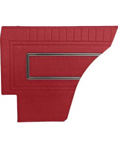 Door & Rear Quarter Trim Panel Set - Fairlane XL, GT & GTA 2 Door Hardtop - 4 Pieces - Red L-2920 With Red L-2954 Center