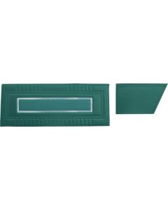 Door Trim Panel Set - Fairlane XL, GT & GTA 2 Door Convertible - 4 Pieces - 2-Tone Light Aqua L-2929 & Dark Aqua L-2951Center