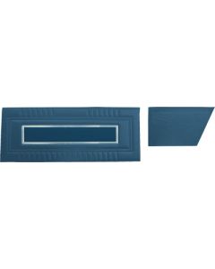 Door Trim Panel Set - Fairlane XL, GT & GTA 2 Door Convertible - 4 Pieces - 2-Tone Dark Blue L-2095 With Dark Blue L-2946 Center