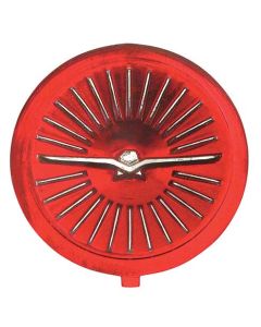 1966 Ford Thunderbird Wheel Cover Center Emblem, Red Plastic, 2-1/4 Diameter