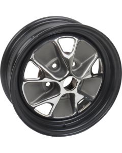Wheel - Styled Steel - 14 X 5 - Powder-coated Black Rim With Chrome Center With Black Depressions