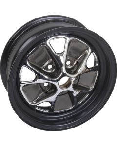 Wheel - Styled Steel - 14 X 5-1/2 - Powder-coated Black RimWith Chrome Center With Argent Gray Depressions