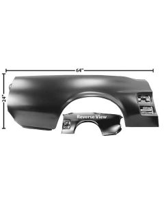 1967 Mustang Convertible Quarter Panel with Holes for Scoops, Right