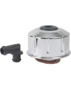 1968-1970 Mustang Twist-Type Chrome Oil Filler Breather Cap, 289/302/351W/390/427/428/429 V8 Except Boss