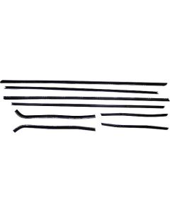Belt Weatherstrip Kit - Doors & Rear Quarter Windows - 8 Pieces - Comet & Montego 2-Door Hardtop Except Fastback, Without Upper Door Chrome