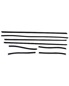 Belt Weatherstrip Kit - Doors & Rear Quarter Windows - Inside Pieces Have Stainless Steel Bead - 8 Pieces - Convertible