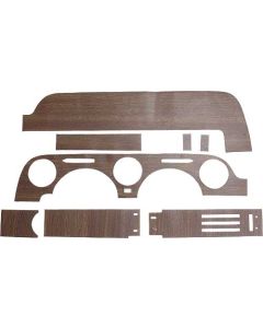 1968 Mustang Vinyl Wood Grain Dash Applique Set with Instrument Cluster Surround for Cars without A/C, 8 Pieces