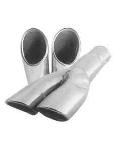 1967-1969 Mustang Dual Outlet Stainless Steel Exhaust Tips, Pair