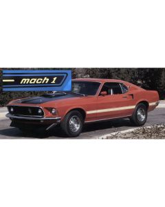 1969 Mustang Mach 1 Exterior Stripe Kit, Red & Gold