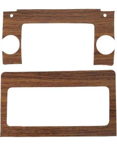 1969 Mustang Radio and Heater Bezel Vinyl Woodgrain Dash Applique Set, 2 Pieces