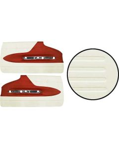 1960 Ford Thunderbird Door Trim Panels, Red #14 & White #13, Trim Code 55