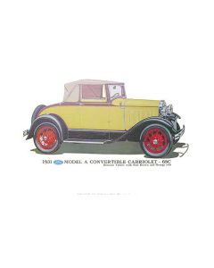 Model A Print - 1931 Ford Cabriolet (68C) - 12 X 18 - Unframed