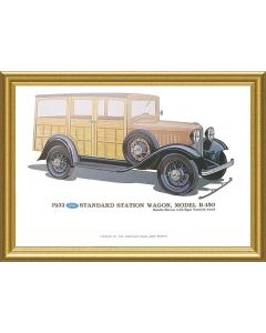 Print - 1932 Ford Station Wagon (B150) - 12 X 18 - Framed