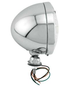 Model A Ford Headlights - 12 Volt - Dietz - Sealed Beam Bulb - Chrome Rim & Shell - 7 Lens