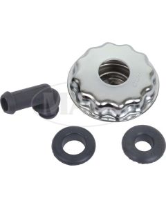 Ford Pickup Truck Oil Filler/Breather Cap - Chrome - Twist-On Type - Autolite - 240/300 6-Cylinder 302/351M/360/390/400/460 V8 F100